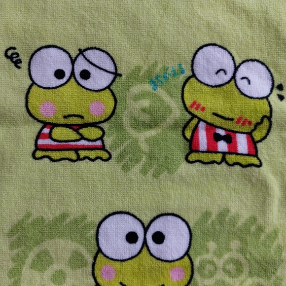 Sanrio Vintage Kero Kero Keroppi Y2K Hand Towel Light Green - Picture 4 of 10